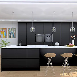 Design - Küche in Schwarz Matt