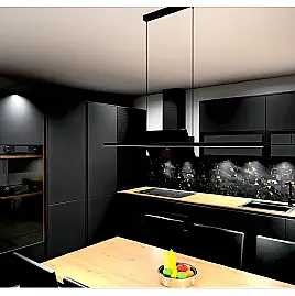 Hochwertige Lacklaminat Einbauküche / Gesamthöhe 2260 mm