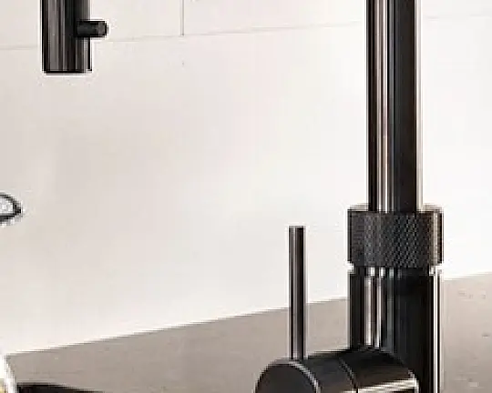 Der Alleskönner in Gunmetal mit Pro3 und Cube *All in One* Kochendwasser, gekühltes sprudelndes oder stilles Wasser | inkl. Filter-Starterset - Flex Round