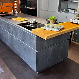 Leicht Kücheninsel Steinoptik, Holzpanel, Urholztheke