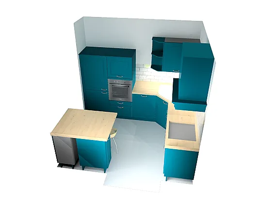Neue L-Küche mit Arbeitsinsel im Landhausstil - Schüller CLC, matt lackierte Landhausküche in Tiefblau